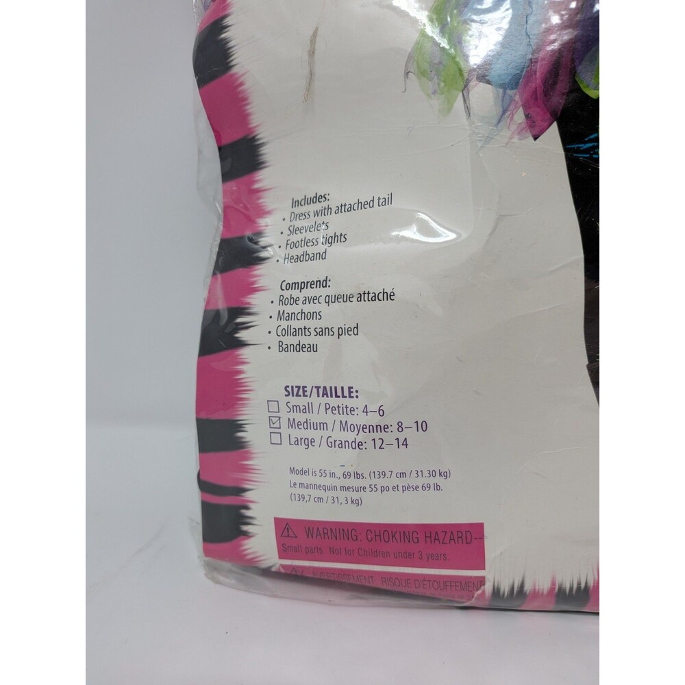 Fun World Wild Rainbow Cat Costume Girls Medium 8-10 Y2K Rave Kitty Halloween - Picture 2 of 3